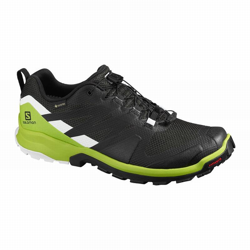 Salomon Israel XA ROGG GTX - Mens Hiking Shoes - Black/Light Green (NJEK-01546)